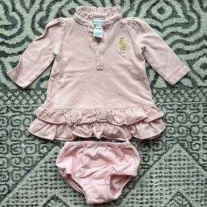 Ralph Lauren long sleeve dress and bloomers size 9 months